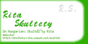 rita skultety business card